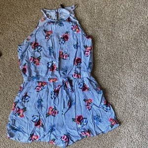Halter top floral romper